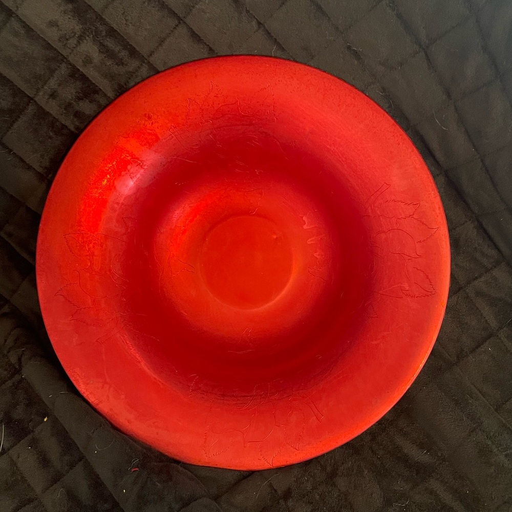 RARE VINTAGE REGAL ALUMINUM BOWL RED ROSES